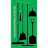 5S Supplies 5S Housekeeping Shadow Board Broom Station Version 8- Green Board / Black Shadows  With Broom HSB-V8-GREEN-KIT